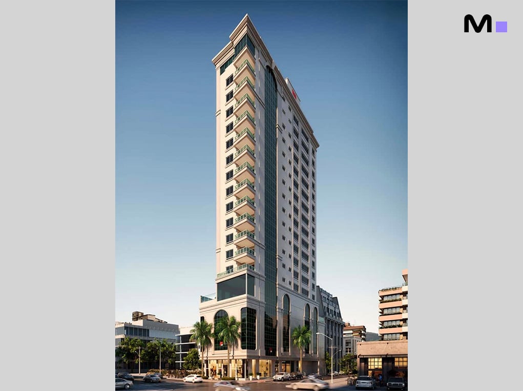 Azzure Residence: Edifício alto e moderno. Imobiliária Moretti.