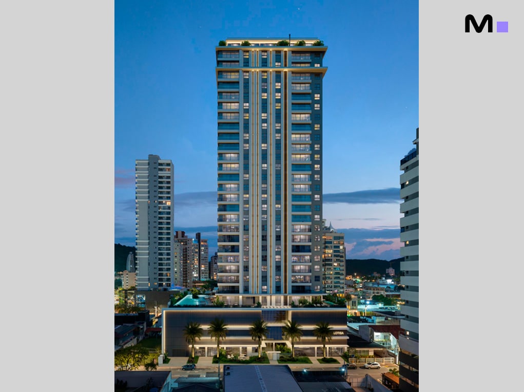 Edifício Veredas Residence em Balneário Camboriú com piscina e design moderno.
