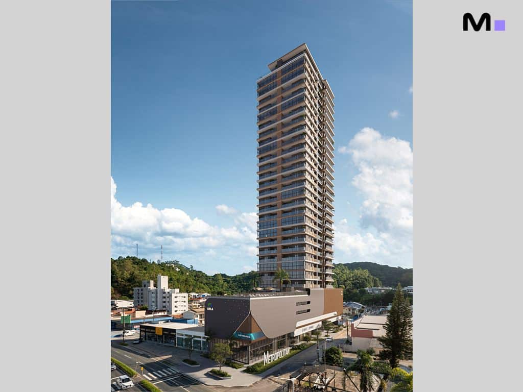 Residências Metropolitan Modern: Vista externa do edifício alto e moderno.