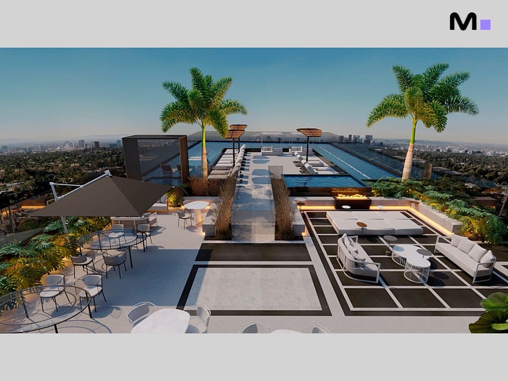 Cobertura luxuosa com piscina no Metropolitan Modern Residences. Vista da cidade.