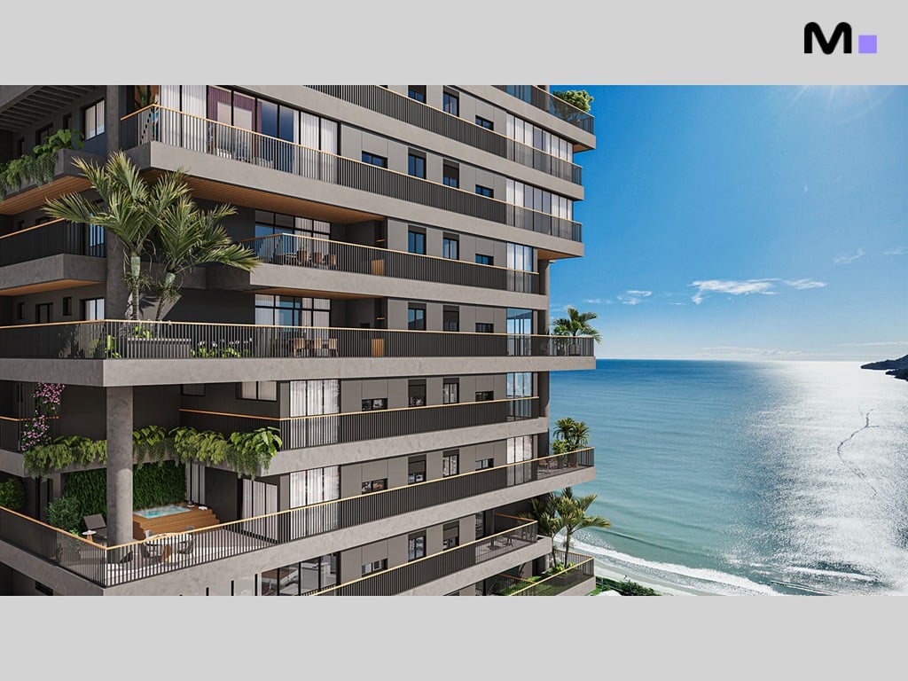 Residência Hera Home com vista para o mar, varandas e design moderno.