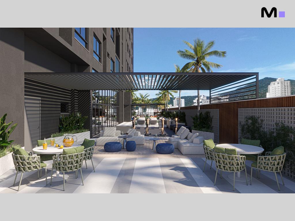 Terraço moderno do Zion Tower com área de estar e jantar ao ar livre. Design elegante e relaxante.