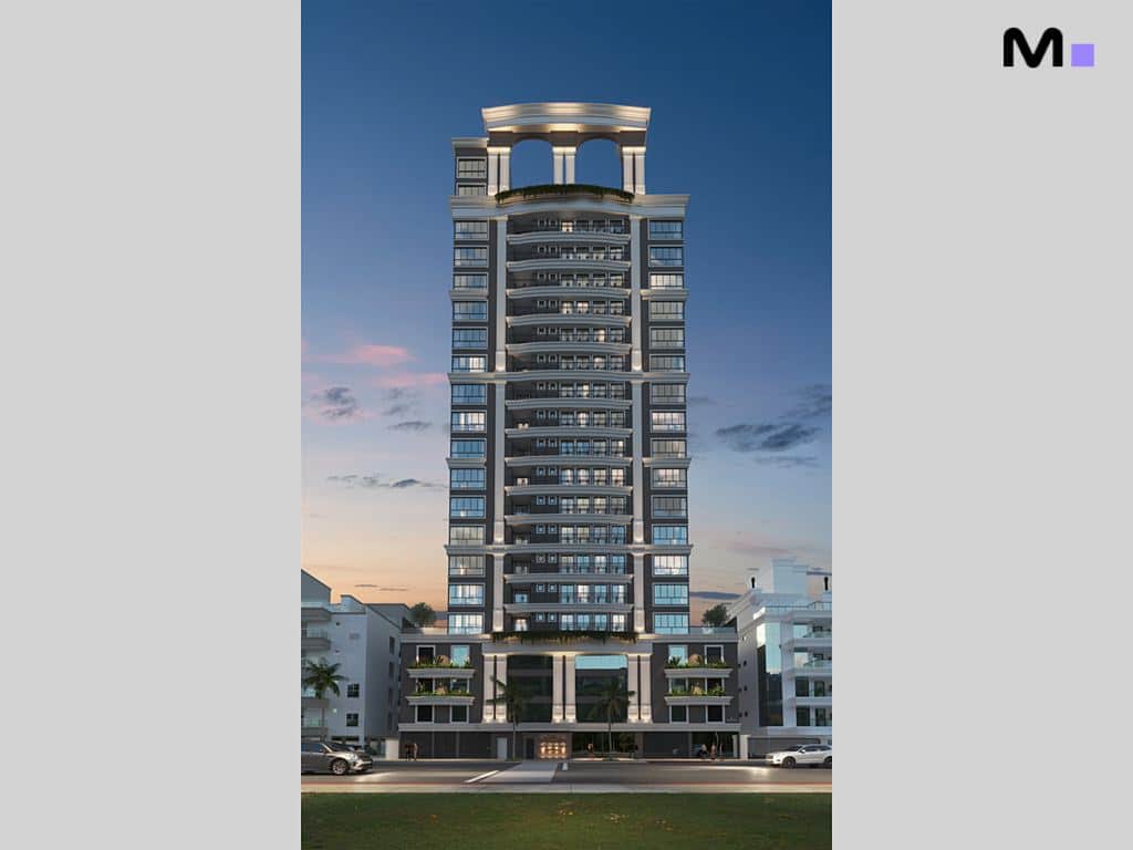 Fachada do Palazzo Reale, um edifício residencial alto com design moderno e elegante.