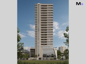 Edifício Gran Canária Residence, arquitetura moderna e elegante.